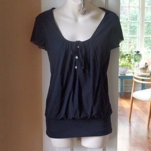 Sweet Pea by Stacy Frati black cap sleeve henley